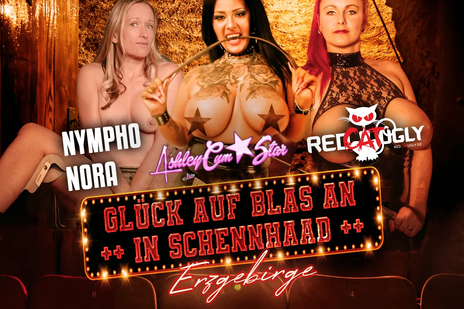 GangBang mit Nympho Nora, Ashley Cum Star und Red Cat Ugly